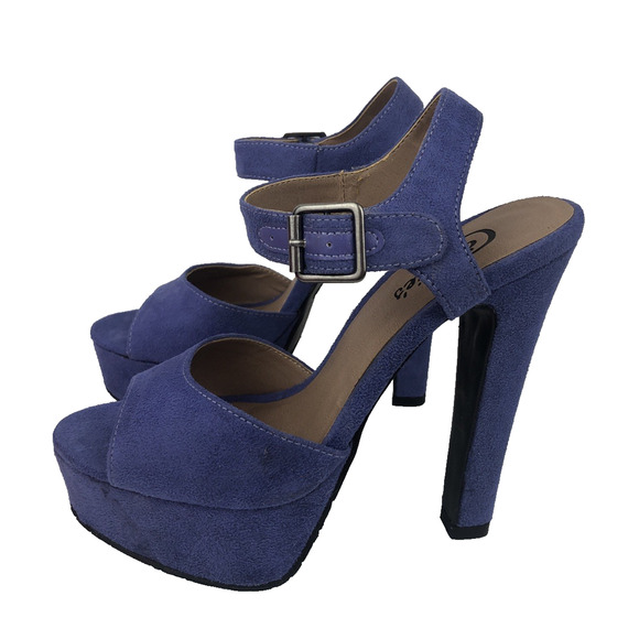 Candies Women's High Heel Pumps Size 6.5‎ Purple Suede Catagan Lavendar 4" Heel - Picture 4 of 12